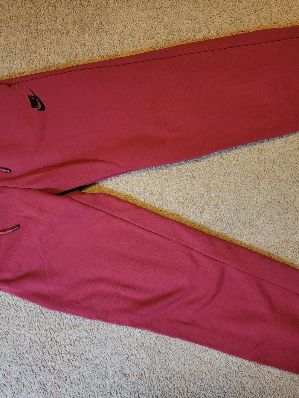 Nike red Joggers with Black Swoosh